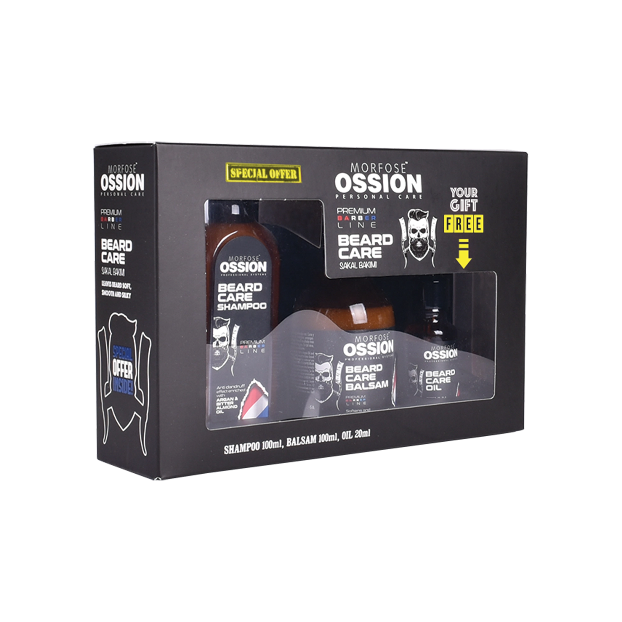 Morfose Ossion Beard Care 3er Set (Shampoo + Serum + Oil)